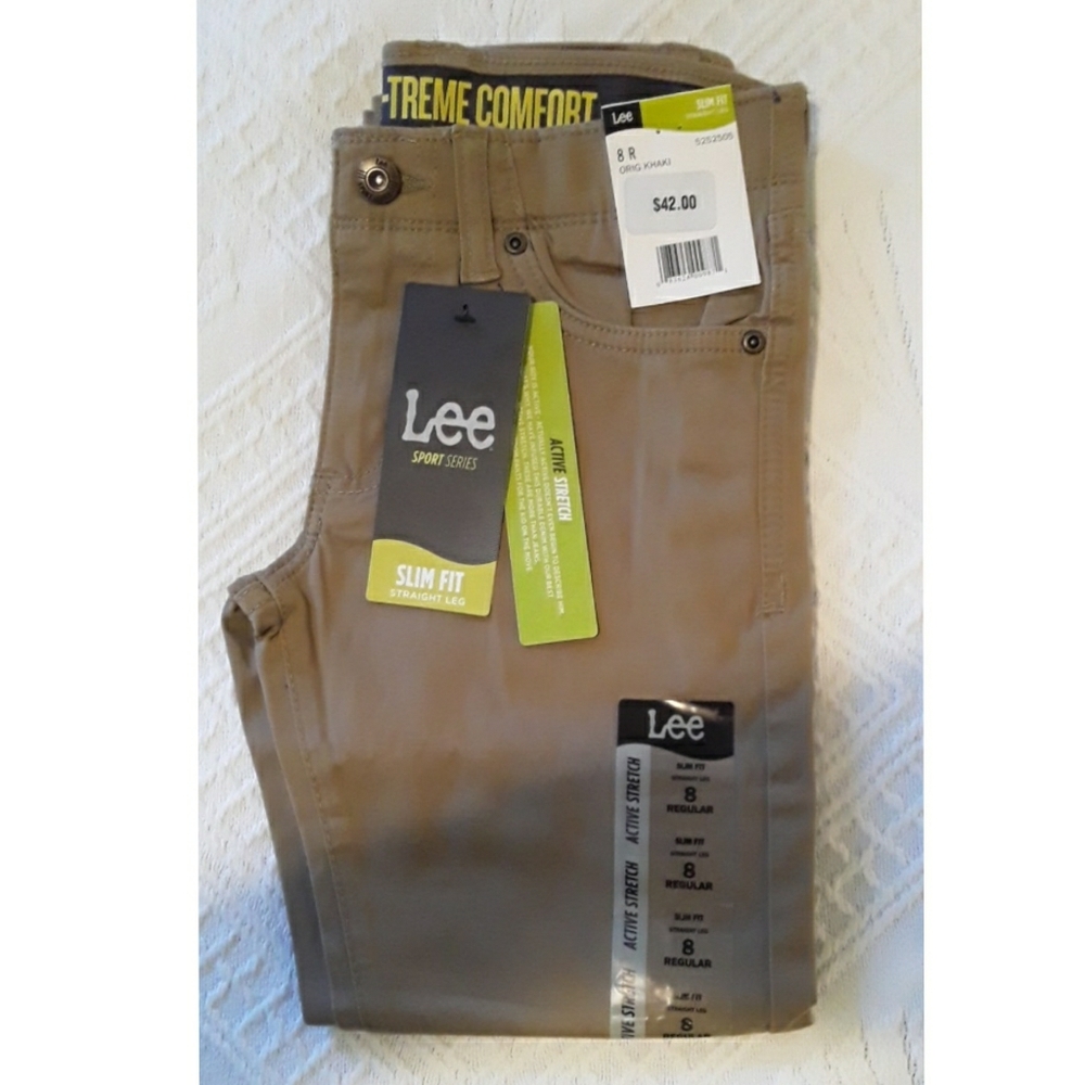 Boy's Lee Kahki Pants Size 8 BNWT